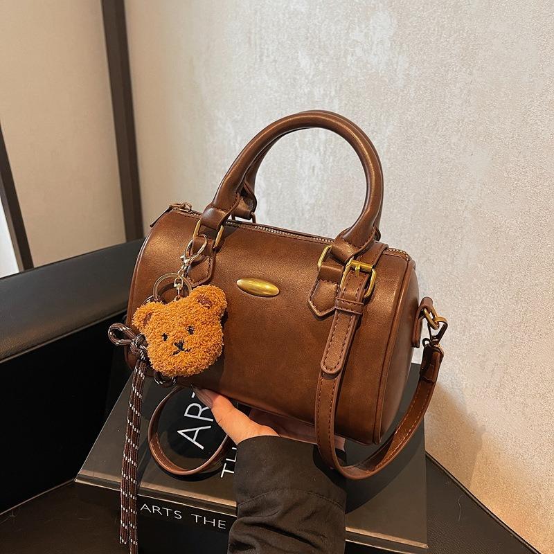 Retro Nische Bär Tasche Damenhandtasche Herbst und Winter neu einfach und vielseitig einzelne Schulter Umhängetasche Tasche
