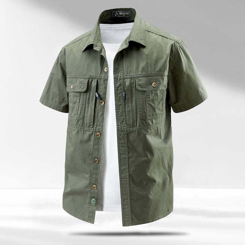 Short Sleeved Shirt Men s Summer Casual Pure Cotton Workwear Shirt 2XL