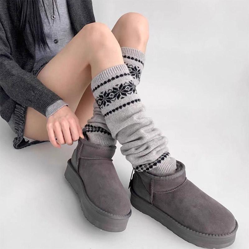 Winter Knitted Leg Warmers Women Warm Knitted Foot Cover Knee Socks Girls Long Socks Stockings Leg Warmers Autumn Sock Korean