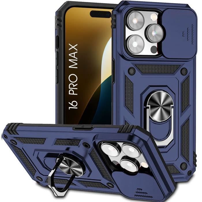 Kryt pro iPhone 16 Pro Max - Ultra odolná ochrana se stojánkem a posuvným krytem kamery - Námořnická modř