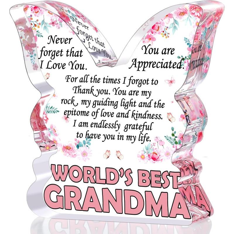 

Butterfly Grandma Plaque - Heartfelt Gift from Granddaughter for Christmas & Mother s Day чистый