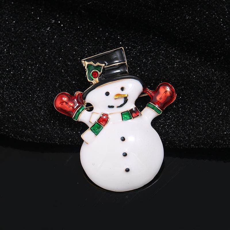 

New Year Christmas Snowman Brooch Ornament Brooch Rhinestone Clothing Accessories Brooch
