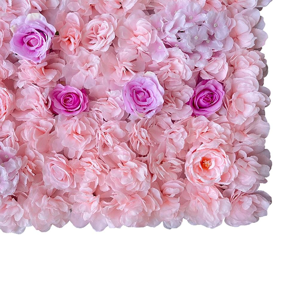 Artificial Flowers Wall Panel 40Cmx60cm Floral Backdrop Romantic Decorative for Garden Outdoor Banquet Balcony Decoration