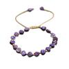 Colorful Bohemian Purple Emperor Bracelet with Adjustable Braided Hematite Spacer Beads