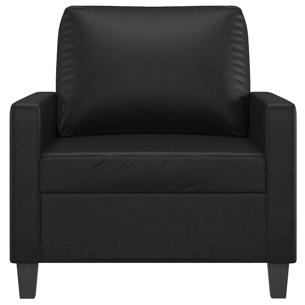 Vidaxl Armchair, Black, 60 Cm, Upholstered In Faux Leather