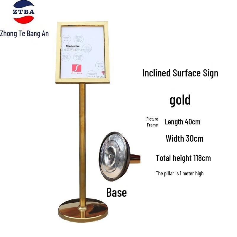 Zhongte Bang an Stainless Steel Slanted Display Stand with Galvanized Base 40