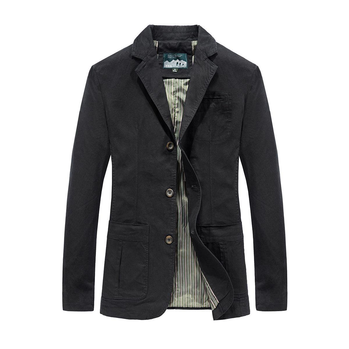 

Сплошной цвет в стиле ретро, ​​деловой широкий свободный трехбортный мужской повседневный пиджак с несколькими карманами, регулярная весенне-осенняя куртка, пальто больших размеров M чёрный