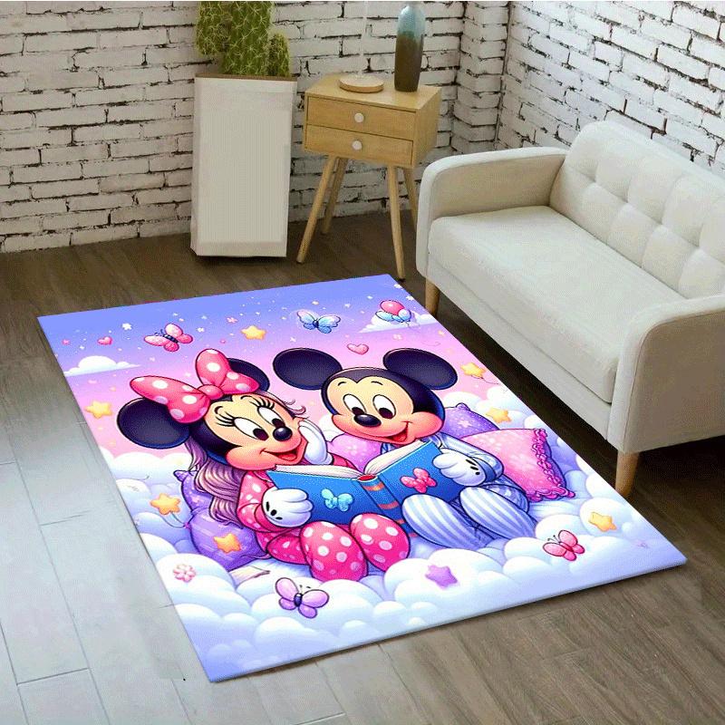 1pc Mickey Pattern Area Rug Soft Flannel Floor Mat for Living Room,Office,Bedroom and Carpet