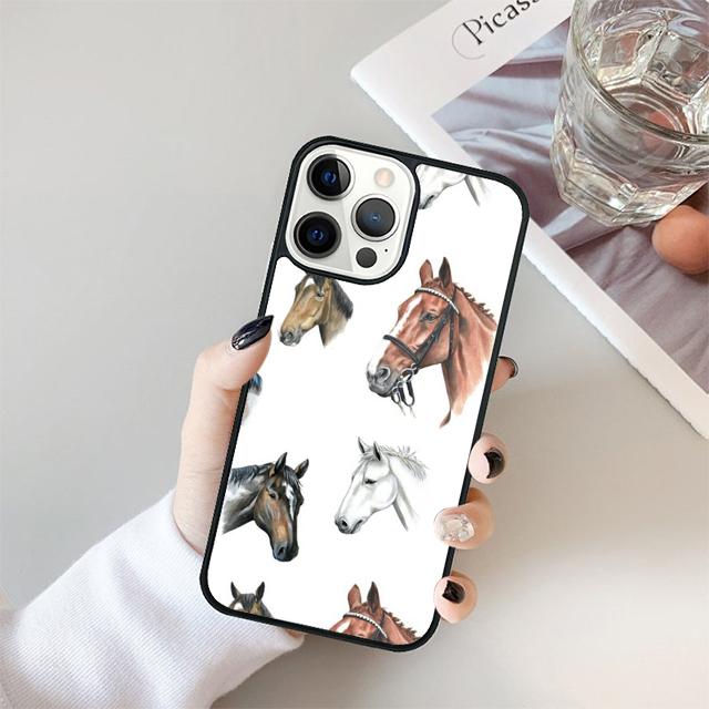 Horses Pattern Collage Phone Case Cover For iPhone 17 Air 15 16 14 13 12 Pro Max 11 Pro Max Plus Coque Shell