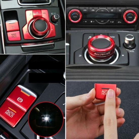 Cap Button Cover Trims Decor For Mazda 3 6 CX5 Accessories Aluminum Alloy
