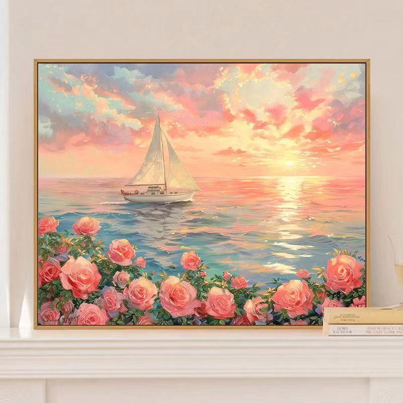 

Алмазная наклейка Полный алмазный каркас Гостиная Свежий цветок Точечная наклейка Алмазный материал ручной работы Пакет 30*40cm