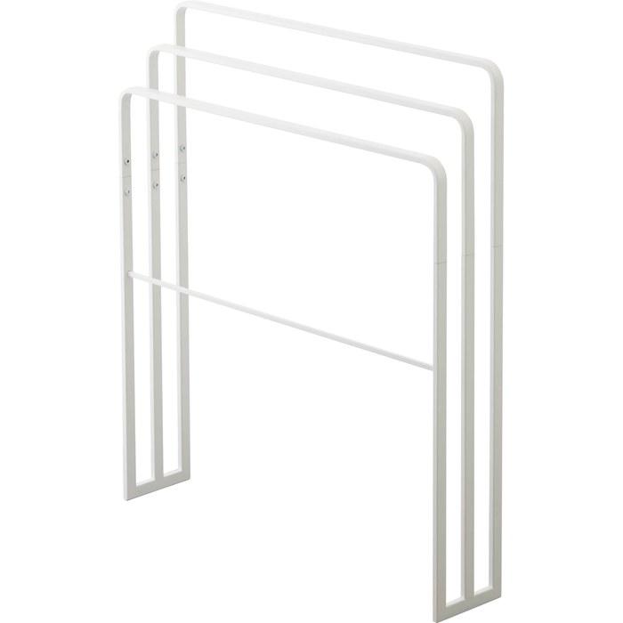 Yamazaki Bath Towel Holder 3-Bar White Approx. W70xD14xH81cm Tower Easy To Hang, Dries Large Towels 4979