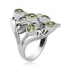 Natural Peridot 4X4 Mm Round Gemstone 925 Sterling Silver Leaf Filigree Design Ring For Women & Girls