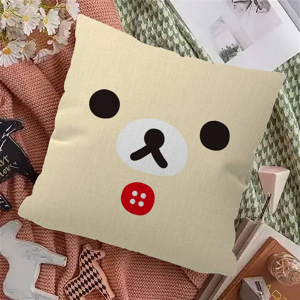Popular Cute R-Rilakkuma Cushion Cover Polyester Sofa Cushions Decorative Throw Pillows Home Decoration Pillowcover