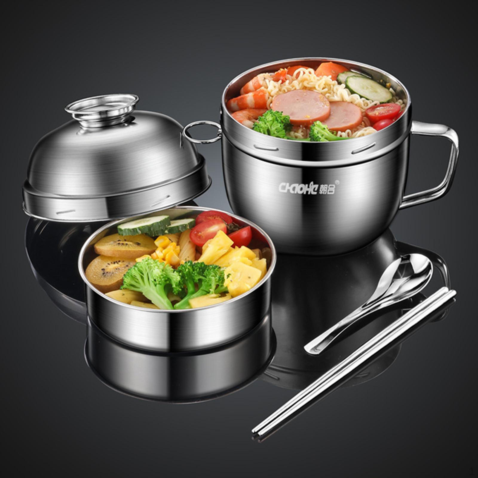 

Рамен Миска с крышкой Подарочная лапшеварка Контейнер для офиса, колледжа, путешествий L