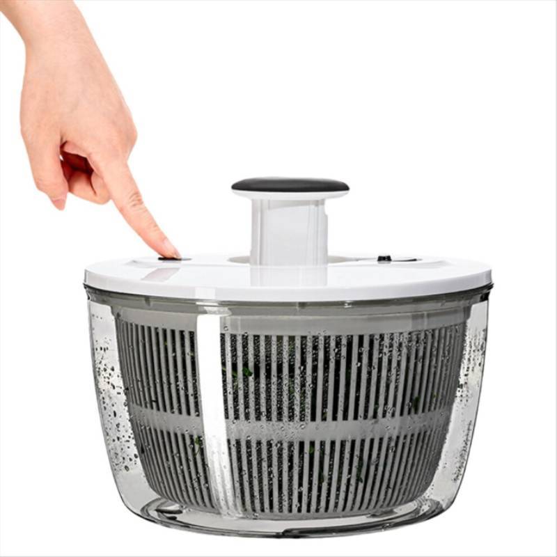 Multi Function Salad Spinner Basket With Manual Rotation For Fresh Fruit And Vegetable Washing