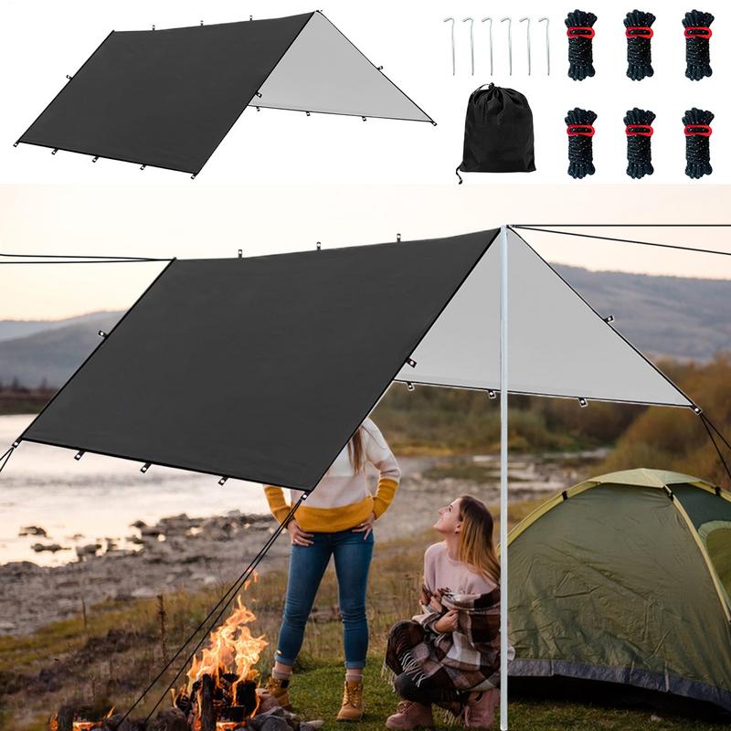 Waterproof Camping Tent Tarp Outdoor Shelter Cover Weatherproof Lightweight Tent Tarp for Backpacking Survival Picnic Climbing