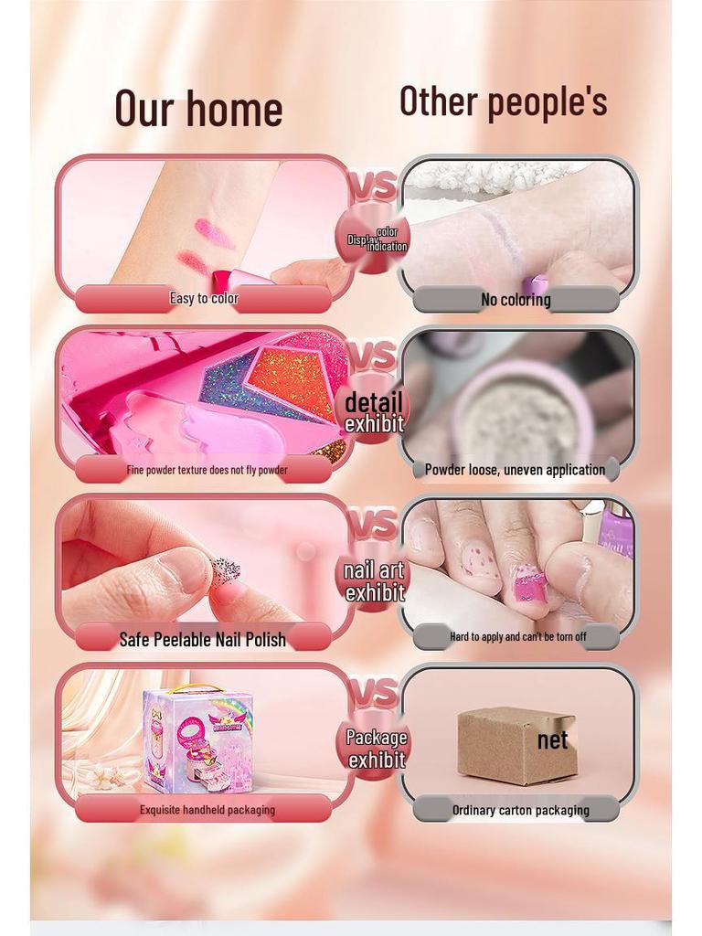 Children's Makeup Toy Set: Nail Polish, Lipstick, and Girl's Cosmetics Box - Perfect Birthday Gift