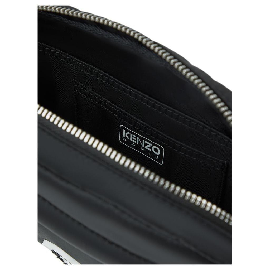 Kenzo Boke Flower Series Begonia Flower Print Design Fabric Waist Bag Women waist bag Black FF62SA407F02