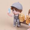 2 Stück/Paar Niedliche Verliebte machen Selfies auf einem Hocker Kuchen Dekoration Auto Ornament Paar Figuren Miniatur Handwerk Feengarten Dekor