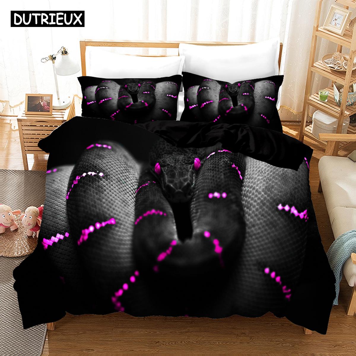 

Elegant Breathable Twin Full Queen King 3D Ophidian Sets With Bedclothes Bed Polyester Quilt Comforter (quilt)-EU Single(135*200cm)3pcs