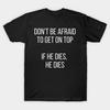 Asian Size Men Black Print T-shirt Get On Top No-Cut Print Cotton Tshirt