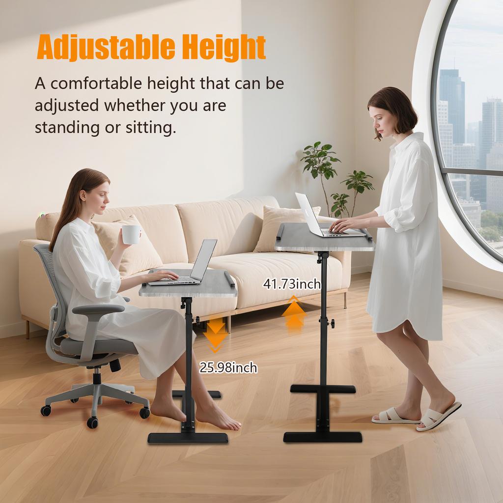 For Work Study Mobile Standing Desk Laptop Table Home Bed Table Bedside Table Over Bed Table Adjustable Height Spacious Tabletop