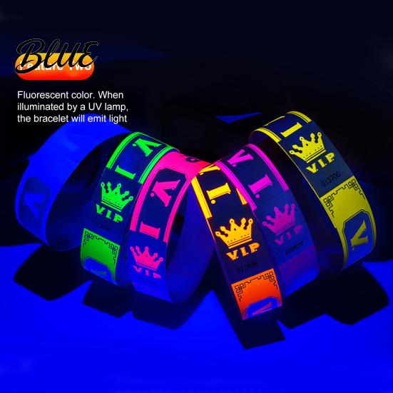 Party Wristbands 100 Pcs VIP Disposable Waterproof Fluorescent Color Bracelets