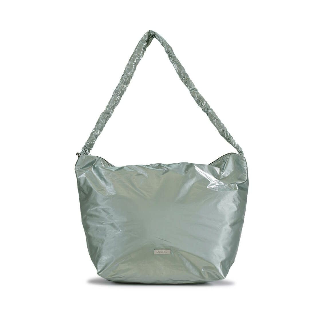 

[Barcos Blue] Lightweight Shoulder Bag, Tote Bag, Handbag for Women, Shiny and Elegant, Perfect for Everyday Use and Travel, Polyester, Green