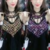 Rhinestones Inlaid Camisole Women Sexy Elastic Fashion Colorful Pattern Autumn Winter Warm High Quality All-Match Vest New