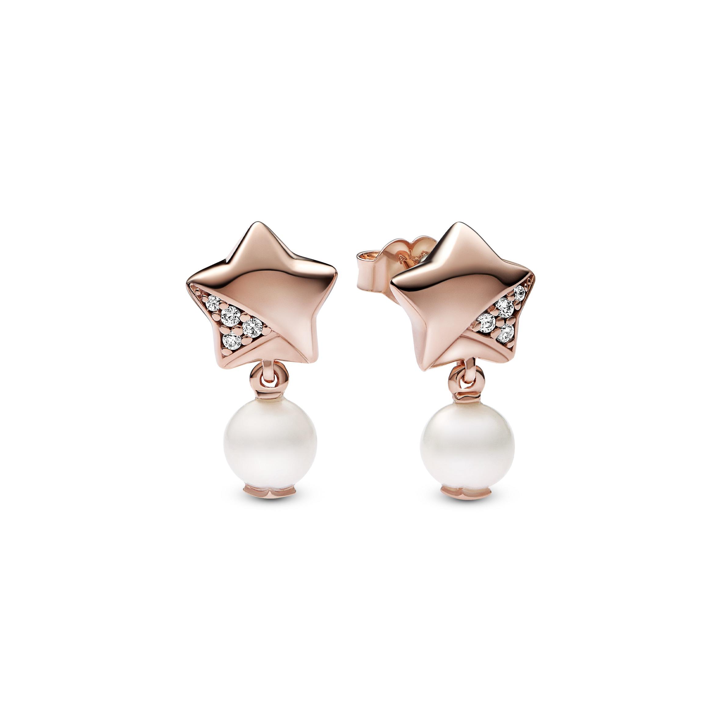 Pandora Star Pearl Earrings Women earrings Rose-Gold 282488C01 Rose Gold