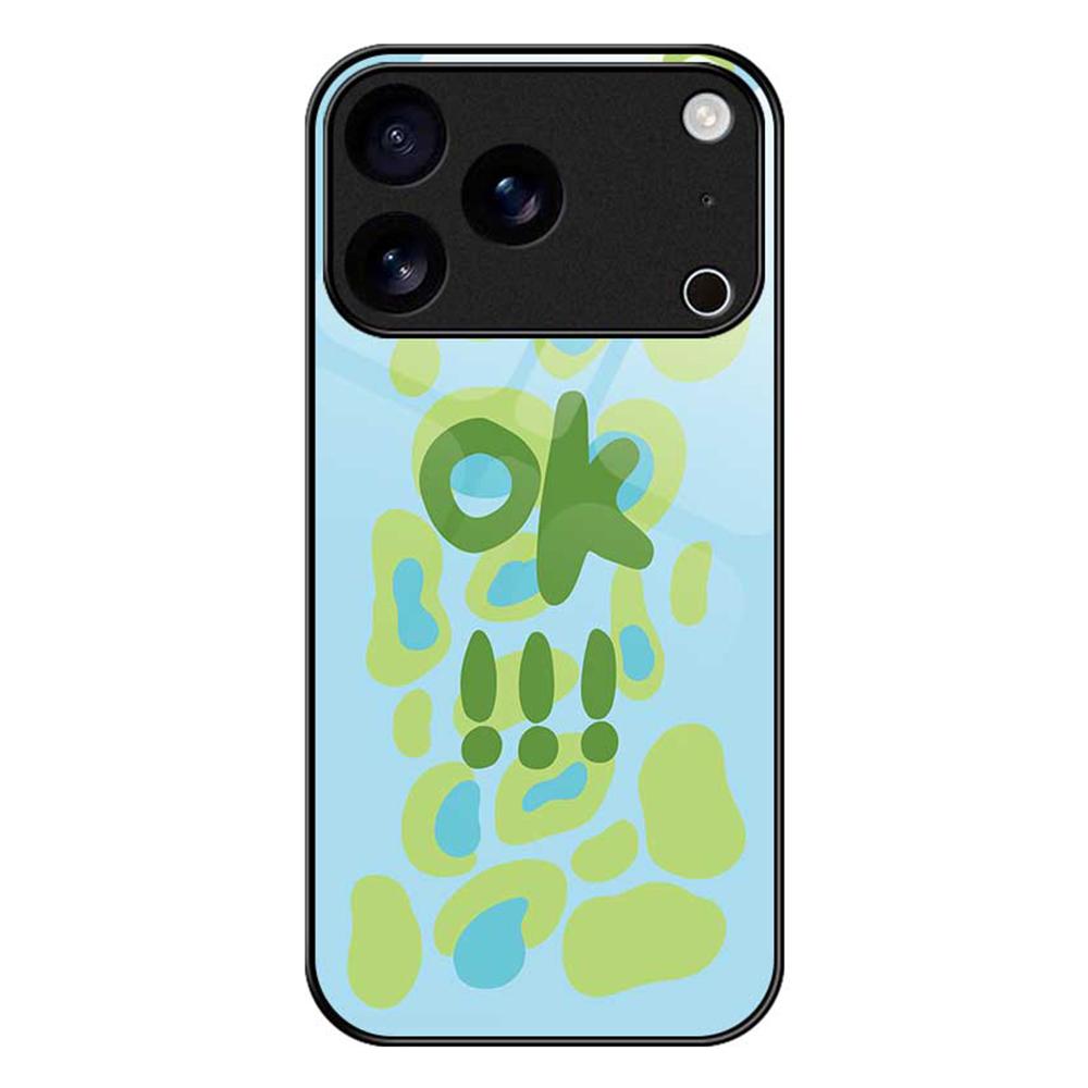 

For iPhone 17 Pro Case PC TPU Tempered Glass Pattern Printing Slim Phone Back Cover B0285