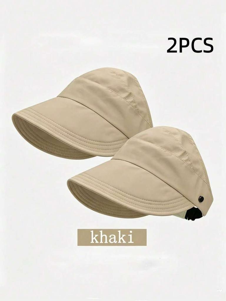 Womens Breathable Wide Brim Sun Hat With Open Top For Ponytail Summer Foldable Packable