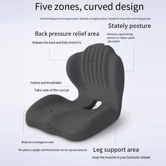 Cuscino Ergonomico per Seduta con Supporto Lombare, Cuscino Traspirante per Sedia da Ufficio per Schiena e Glutei, Cuscino per Seduta in Schiuma Viscoelastica ad Alta Densità per Auto Casa