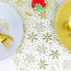 28*275CM Snowflake Christmas Table Runner Sparkly Glitter Golden/Silver Metallic Dining Table Decoration for Xmas