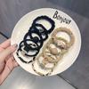 5/10pcs/Set Simple Heart Ball Charms Scrunchie No Damage Elastic Braided Hair Ties Ropes Women Girls Ponytail Holder Rubber Band