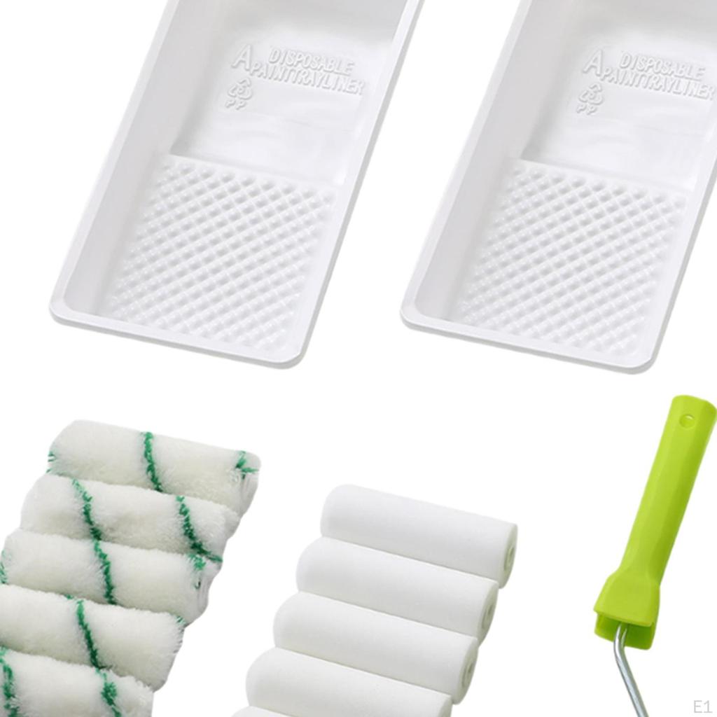 Rullo da Pittura con Telaio, Vaschetta, Fodere Pittura Angoli Peli Corti