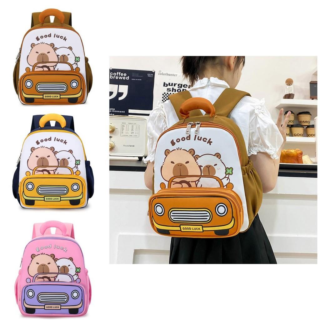 Adorable Toddler School Bag With Cartoon Capybara Pattern And Airflow Design For Kindergarten