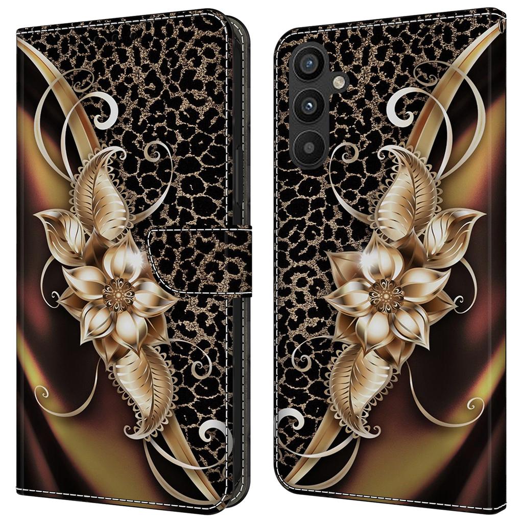 Voor Samsung Galaxy A35 5G Hoes Portemonnee PU Leer Patroon Magnetische Sluiting Folio Telefoonhoes