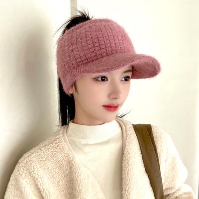 Autumn and Winter Hats Women's Sports and Leisure Knitted Wool Hats Solid Color Versatile Winter Warm Student Cap New