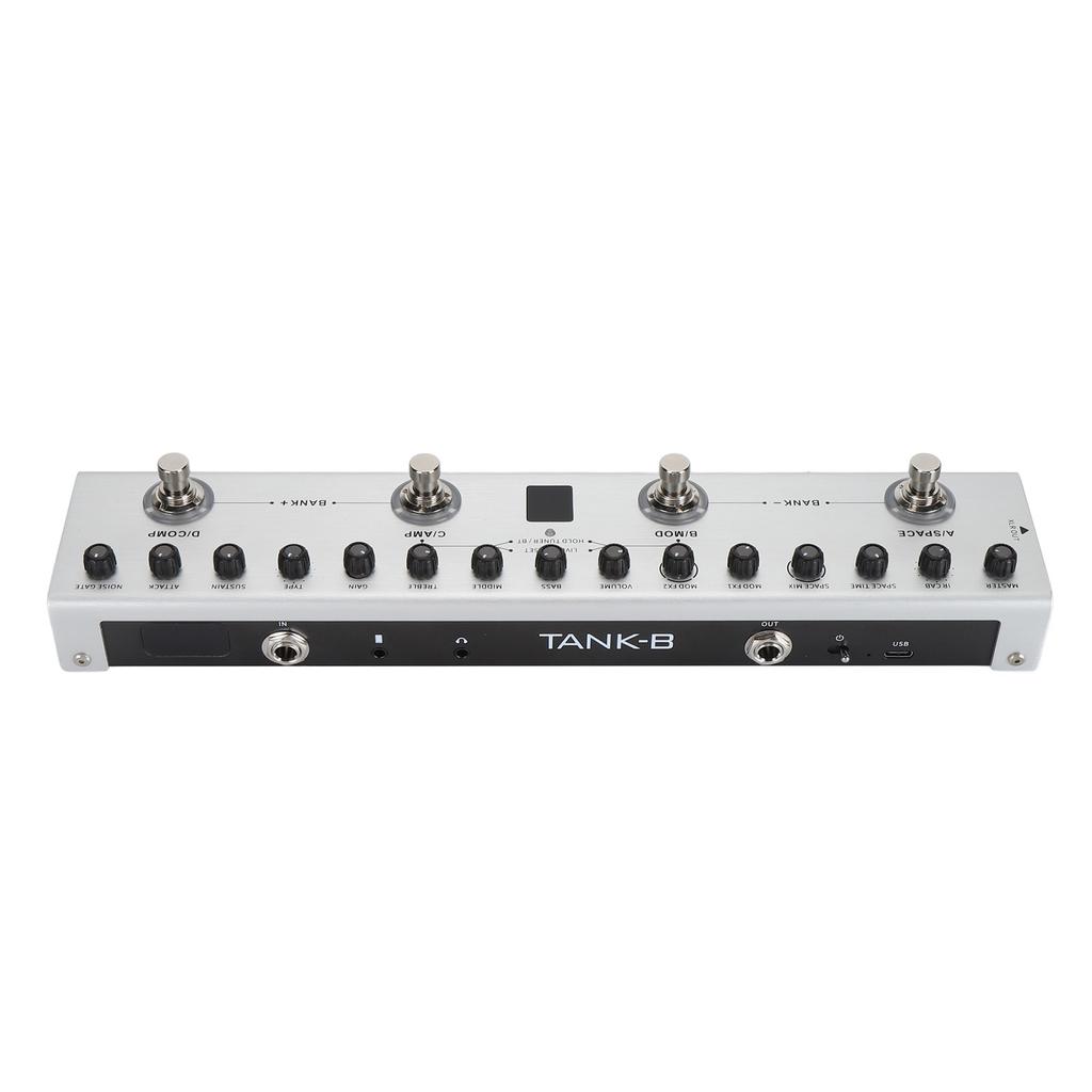 Multieffekter Bassgitarpedal Digital Oppladbar Elektrisk Gitar Effektor 36 Toner 9 AMP 8 IR