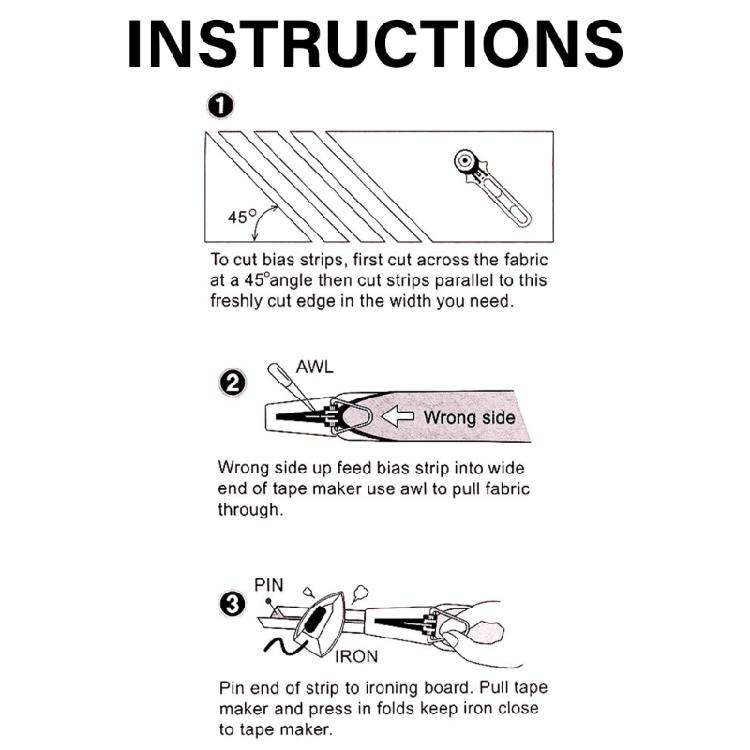 Practical Bias Tape Makers Kits Handmade Quilting Tool Fabric Tape Maker Tool Set 6/9/12/15/18/21/25mm