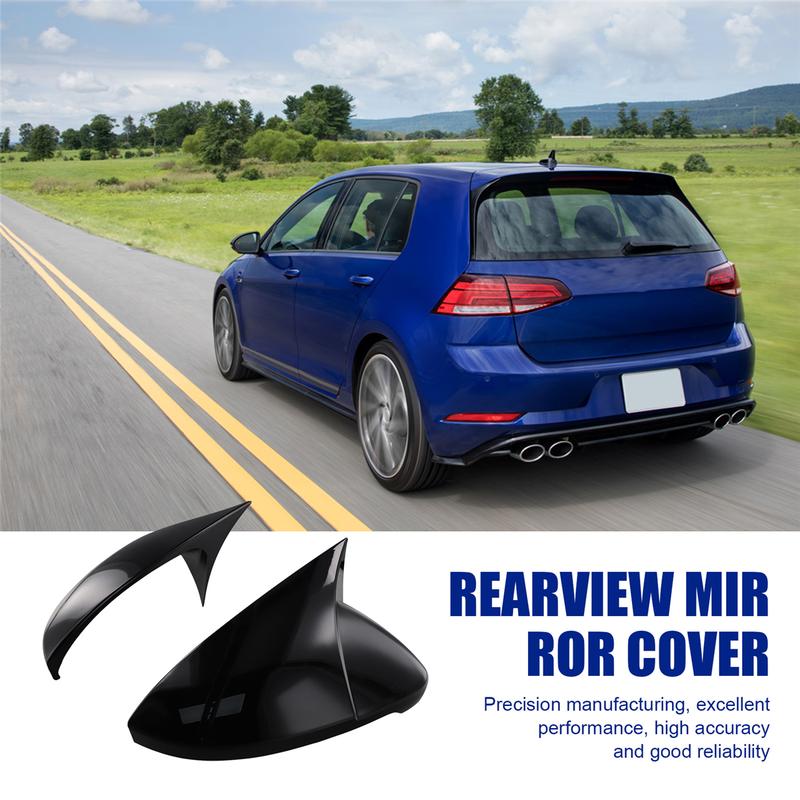 Car Black Side Mirror Covers for Volkswagen Golf 7 MK7 7.5 GTI GTD GTE R Touran