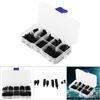 180pcs Box M3 Nylon Screw Nut Male Female Standoff Combination Assortment Kit(Black )