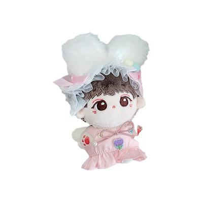Vingad Klänning & Fluffigt Kaninöra Huvudbandsset för Gosedjur (10 cm) [Rosa] Plyschkläder, Nuikatsu, Plyschleksaker [Artikel]