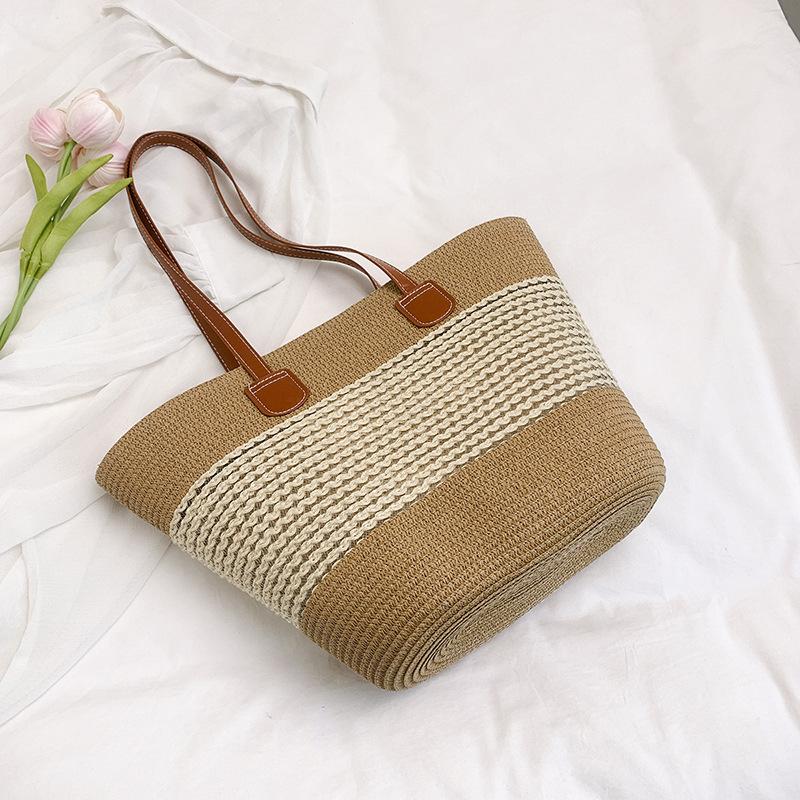 Versatile Woven Bag Women's Summer New Straw Woven Bag Fashion Beach Bag High-end Single Shoulder Tote Bag Tide