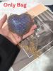 Mini Borsa a Mano a Forma di Cuore d'Amore con Decorazioni di Diamanti Acqua Scintillante per Uso Quotidiano
