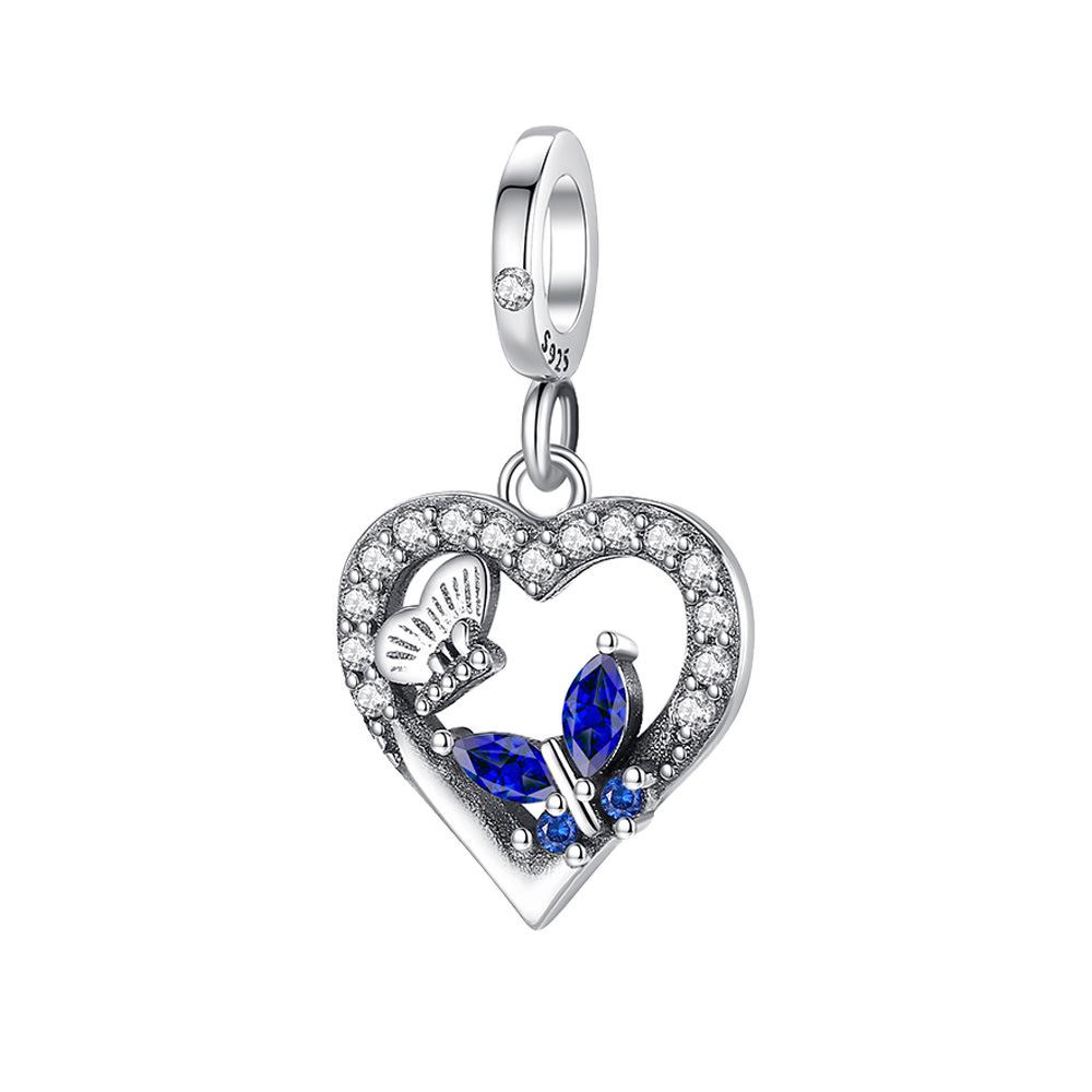 S925 Silver Insect Fashion DIY Accessories Butterfly Pendant Handmade Creative Decoration