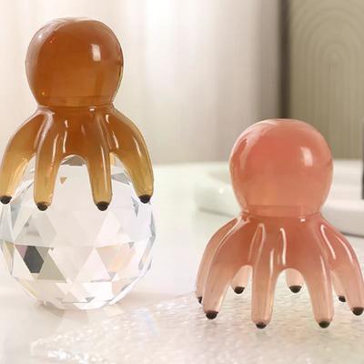 Jade Octopus Comb Scalp Gua Sha Resin Device 8Claws Therapy Relaxation Tool Portable Hair Care BodyMassage