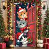 Christmas Banner Brick Wall Festive Banner Holiday Display Cute Kitten Backdrop For Christmas Eve Family Event Winter